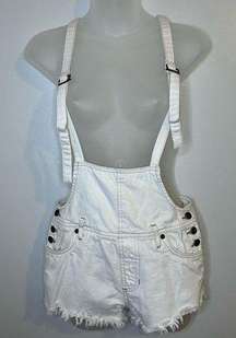 Free People We The Free White Denim Shortalls Size 24