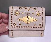 Polo Ralph Lauren Leather Trifold Heavily Studded Western Wallet