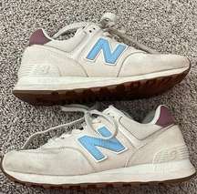 New Balance 574 Beige Baby Pink Ecru Blue