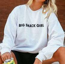 Friday + Saturday Big Snack Girl Heathered Gray Crewneck Small