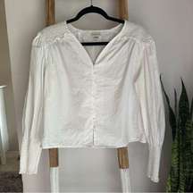 Button Down Peasant Blouse