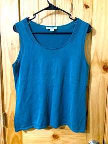 Coldwater Creek size L (12-14) dark teal colored knit tank top