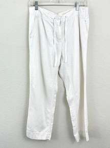 J. Jill Women's Linen Blend Wide Leg Crop Pants White Size 8