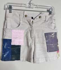 Just cavalli high rise made in Italy patchwork shorts sz 27