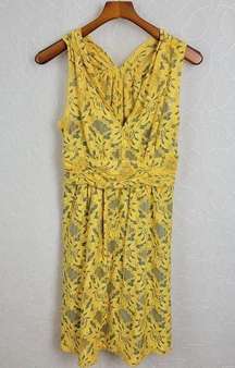 Plenty by Tracy Reese Womens Dress Size 8 Yellow Niki Lace Sleeveless Lined Mini