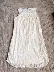  Boutique Cream Lacy Mini Dress