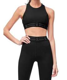 NWT Good American The Crossback Icon Sports Bra-Black 3 Large High Support