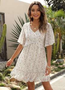 Chiffon Floral Print Boho Style Dress