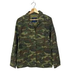 American Eagle AEO Green Camo Nah Embroidered Utility Jacket S