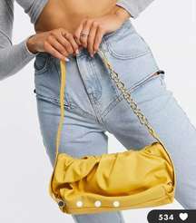 New  ASOS Yellow Clutch with Chain