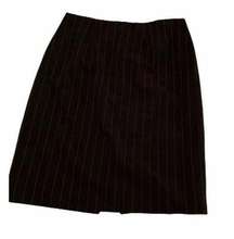 Black‎ Pinstripe Skirt Size 8 medium women Investments office work 223801