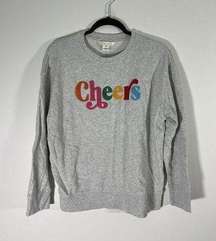 Shiraleah Cheers Sweater Pullover Crewneck Sweatshirt Colorful Happy Cheerful