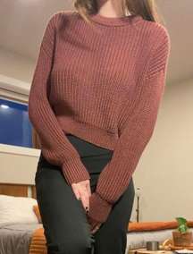 Pull&Bear Burgundy Heavy Knit Sweater 🍷