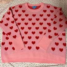 CeCe Oversized Valentines Heart Pattern Sweater (NWOT)