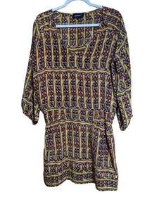 Tolani Womens Size Small Multicolor Kedia Print Silk Artsy Dress