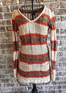 Ashley by 26 International striped sweater dress Sz M Artsy Festive Fall…