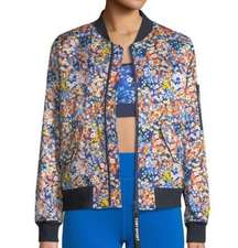 Tory Burch Sport Satin Floral-Print Bomber Jacket