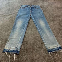 Marc Jacobs blue flare‎ jeans with Marc Jacobs logo on the back pocket ( 24 )