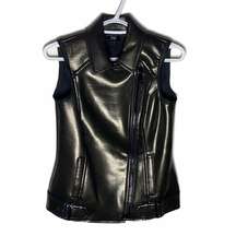 Worth zippered faux leather duochrome moto vest size 0