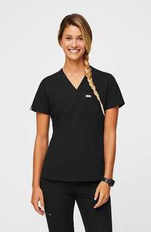 Catarina Black Scrub Top