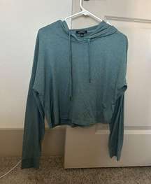 Teal cropped athletic hoodie