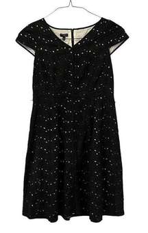 Talbots Women's Size 12P Black Eyelet Dress