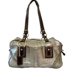 Coach Silver Metallic Leather Soho Satchel Bag #10597