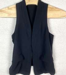 Derek Lam for Design‎ Nation Women's Open Black Crepe Vest Size Med Polyester