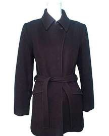 Nine West Merino Wool Plum Pea Coat M