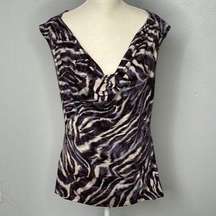 Velvet zebra tank.  Rayon/spandex. Size Medium.