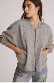 Pilcro And The Letterpress Anthropologie Quilted Bomber Jacket Top Size M