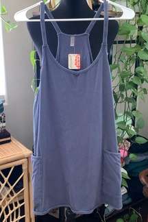 NWT Free People Movement Hot Shot Mini Dress Blue Indigo Romper