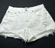 Abercrombie and Fitch Womens Curve Love Size 6 White Denim Cutoff Shorts