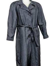 Portrait Black Polyester Detachable Liner 12P Trench Coat D233