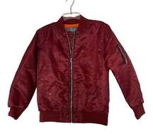 Brooklyn Clothe 1896 Burgundy Zipper up Bomber Jacket with Jacket Size Large