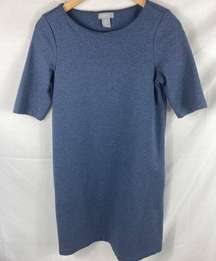 Kenar Short Sleeve Blue Shift Dress 4