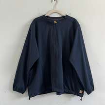 Navy Blue Front Zip Scrub Jacket