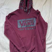 Burgundy  hoodie with black lettering