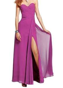 Womens Dress Gown Strapless Prom Front Split Evening Party Wedding Guest