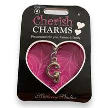 Cherish Charms G Monogram Initial Bracelet Charm NEW NWT Silvertone