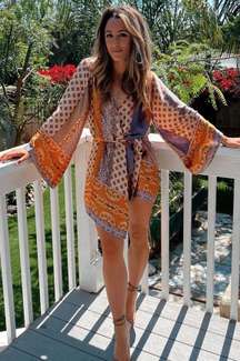 NWT  Gold Standard multicolored kimono Dress