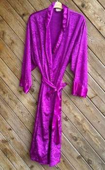 Vintage magenta purple gold label Victoria’s Secret dressing gown robe M L