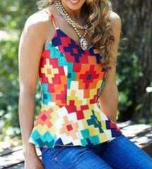 Colorful Peplum Top