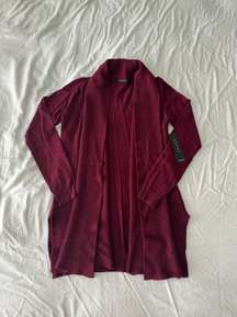 Maroon Long Knit Cardigan