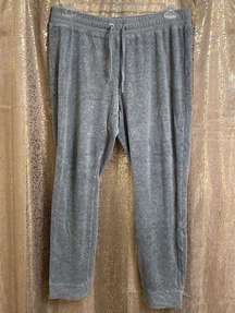 LOGG Light Gray Velour Feel Jogger Lounge Pajama Pants, Large