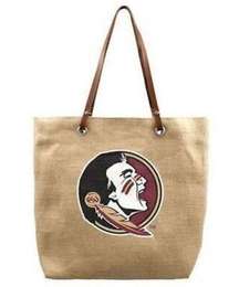 Florida State Seminoles FSU Burlap Market Tote Bag