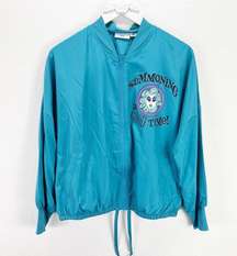 Disney Parks Haunted Mansion Teal Zip Windbreaker Jacket Size Medium M NWT