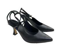 Alohas - Louise Leather Wrap Around Pumps in Black