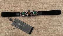 BCBGMaxAzria Black Gemmed Elastic Belt