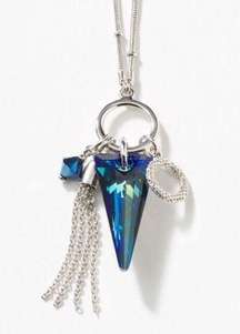 Touchstone Crystal Bermuda Triangle Multicolor Rhodium Necklace